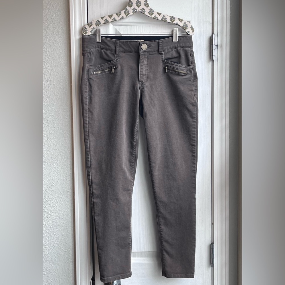 Democracy "Ab"solution Skinny Jeans Zip Pockets Gray Size 8
